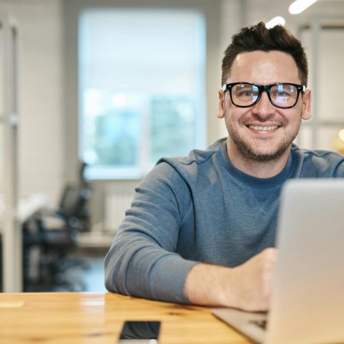 Man working on his business
