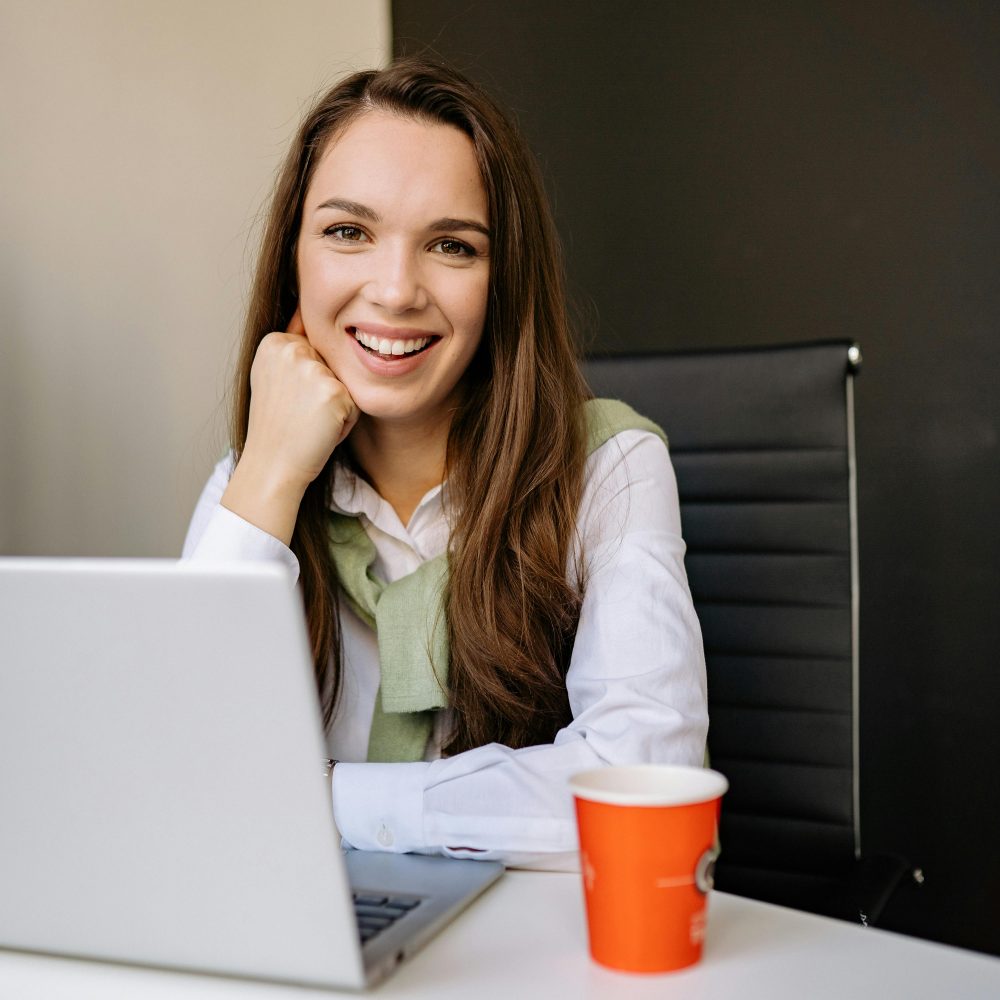 Woman working laptop