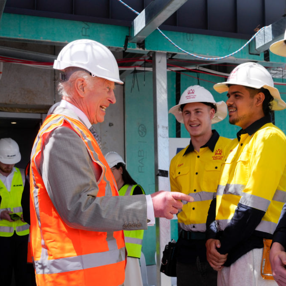 King Charles III with young people