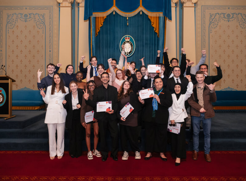 Members of the Young Entrepreneurs Programme celebrate at Government House